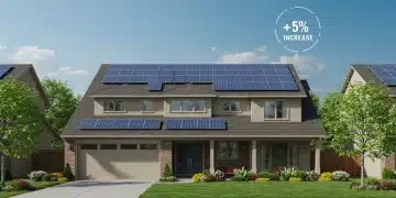 Modern green home with solar panels, increasing property value