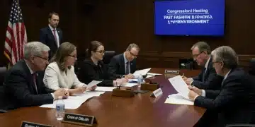 Congressional hearing discussing fast fashion's environmental impact