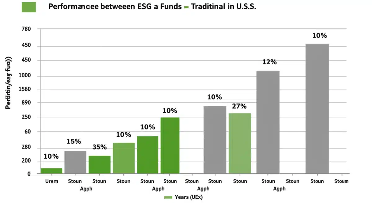 Bar chart comparing ESG fund performance vs traditional funds over three years