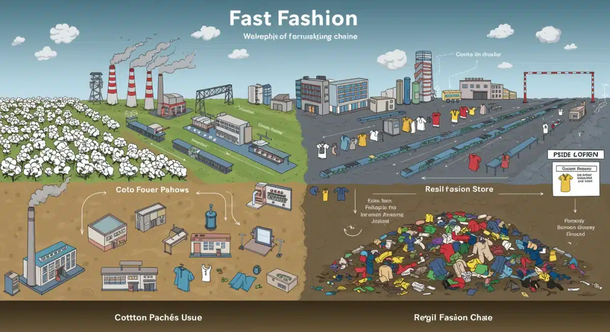 Environmental impact of fast fashion production and waste
