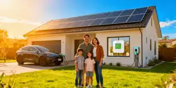 Modern home with solar panels and electric car charger, symbolizing IRA 2026 homeowner incentives and energy savings.