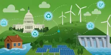 Illustration of renewable energy sources and growth in the US