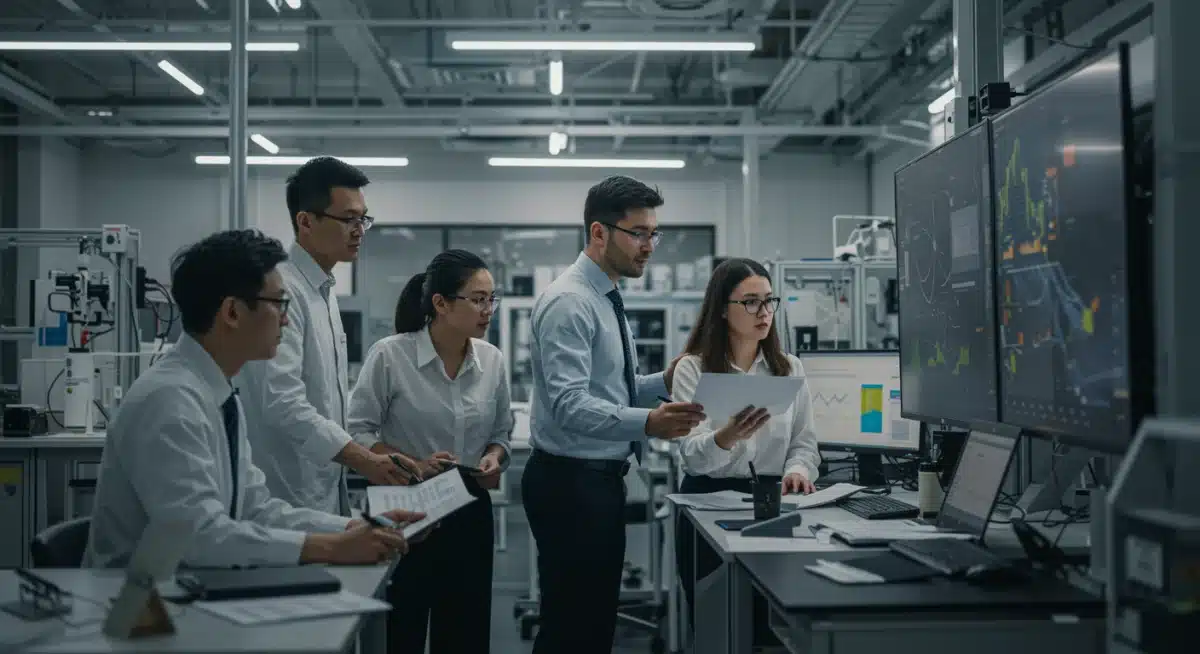 Scientists and engineers researching advanced renewable energy technologies