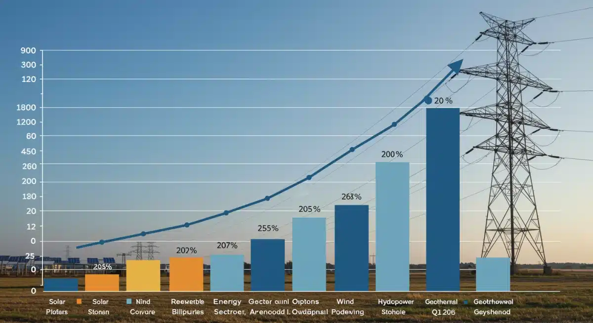 Infographic showing renewable energy sector growth breakdown