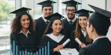 Recent college graduates discussing student loan repayment options with a financial advisor.