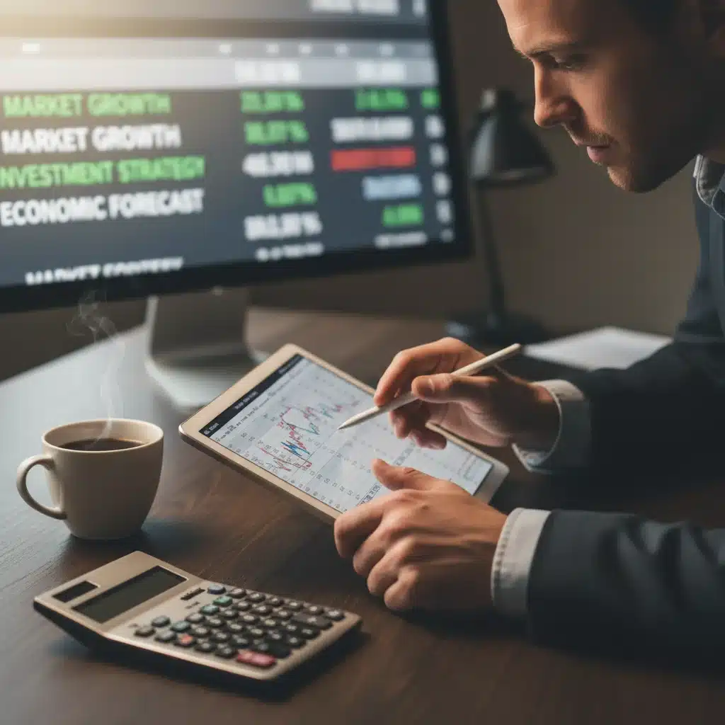 Person analyzing financial charts and data for inflation planning.