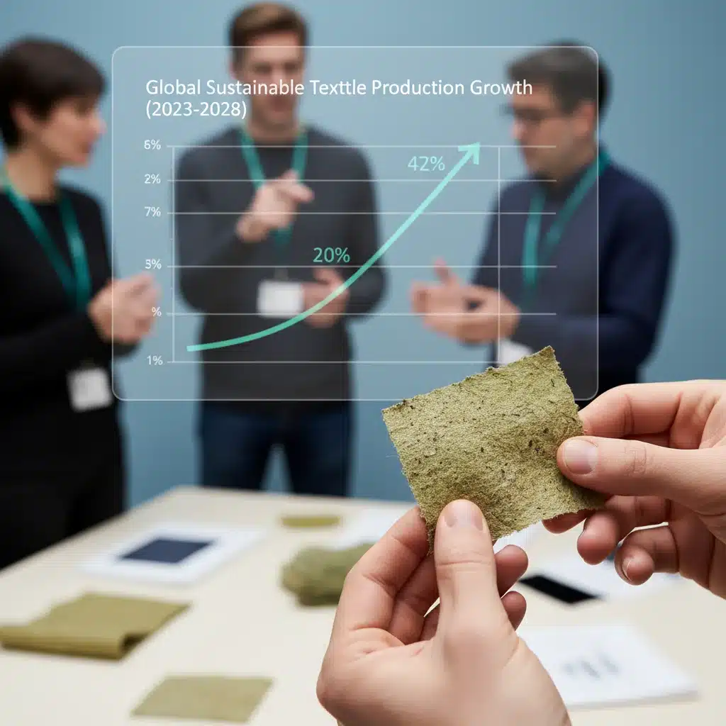 Innovative biodegradable fabric swatch demonstrating sustainable textile advancements