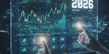 Futuristic digital interface showing 2026 investment platforms and financial data