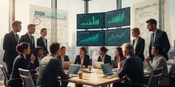 Investors analyzing financial data and charts with 2026 tax documents