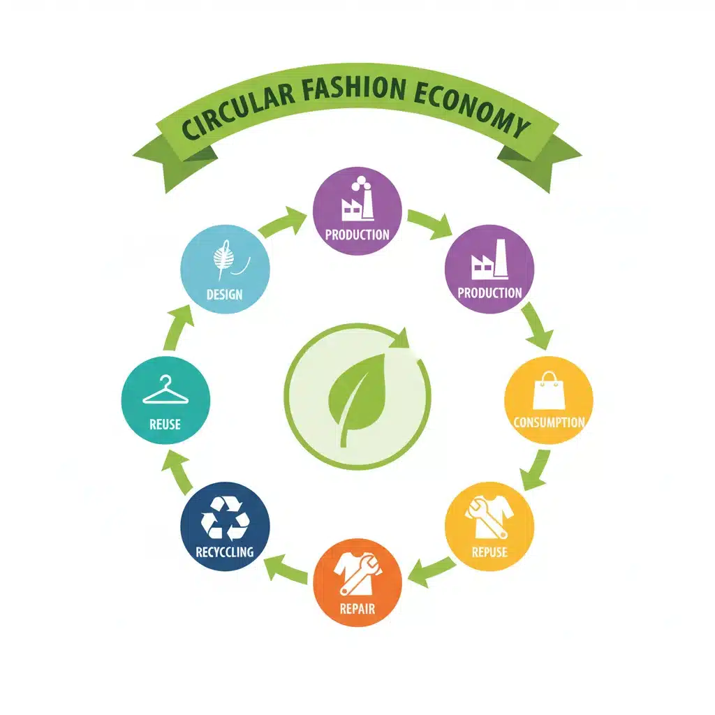 Circular fashion economy infographic