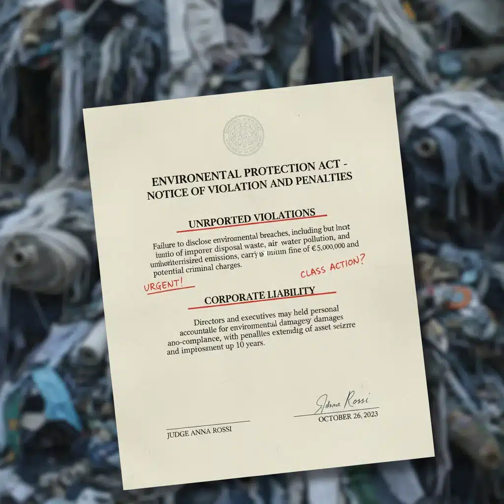 Legal document outlining environmental regulations and corporate penalties.
