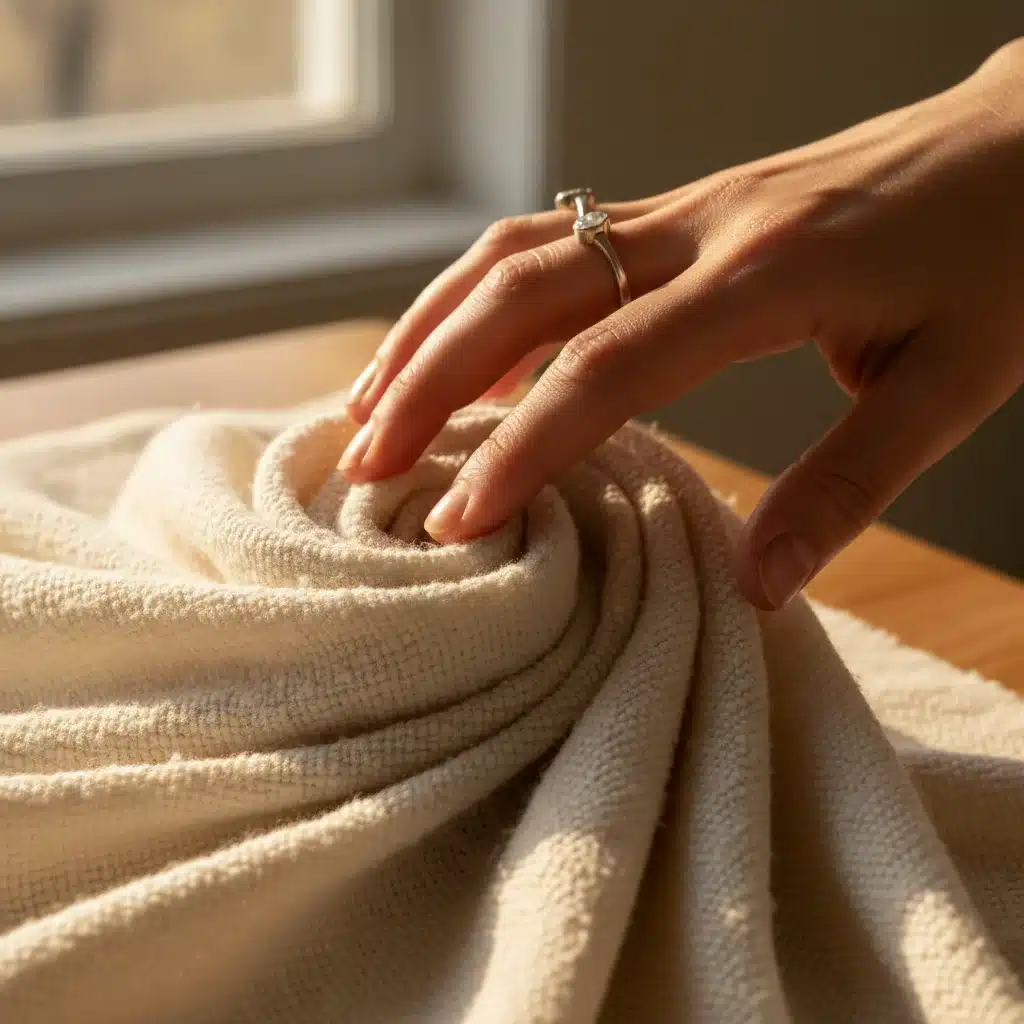 Organic cotton fabric swatch demonstrating natural texture